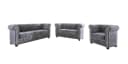 S-Style Möbel Chesterfield-Sofa Leeds 2-Sitzer Grau Samt Bild 4