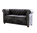 S-Style Möbel Chesterfield-Sofa Leeds 2-Sitzer Schwarz Samt Bild 1