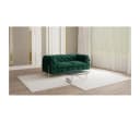 S-Style Möbel Chesterfield-Sofa 2-Sitzer Ashley Grün mit goldenen Metallfüßen Bild 2