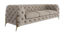 S-Style Möbel Chesterfield-Sofa 3-Sitzer Ashley Beige Gold Metallfüße Bild 1