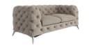 S-Style Möbel Chesterfield-Sofa Kalina 2-Sitzer Samt beige Bild 1
