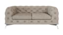 S-Style Möbel Chesterfield-Sofa Kalina 2-Sitzer Samt beige Bild 3