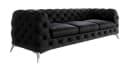 S-Style Möbel Chesterfield-Sofa Kalina 3-Sitzer Samt Schwarz Bild 2
