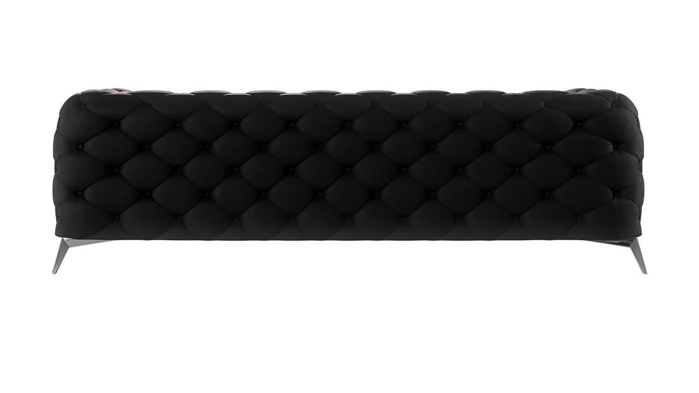 S-Style Möbel Chesterfield-Sofa Kalina 3-Sitzer Samt Schwarz - Bild 3