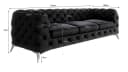 S-Style Möbel Chesterfield-Sofa Kalina 3-Sitzer Samt Schwarz Bild 4