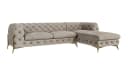 S-Style Möbel Ecksofa Ashley Chesterfield Samt Beige/Gold Bild 1