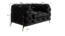 S-Style Möbel Chesterfield Sofa-Set Schwarz Samt mit Goldenen Metallfüßen Bild 3