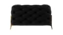 S-Style Möbel Chesterfield Sofa-Set Schwarz Samt mit Goldenen Metallfüßen Bild 4