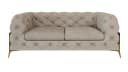 S-Style Möbel Polstergarnitur Ashley 3+2+1 Chesterfield Samt Beige/Gold Bild 5