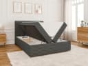 S-Style Möbel Boxspringbett Jasper mit Topper und Bettkasten Plüschcord Grau Bild 3