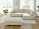 S-Style Möbel Ecksofa Zara mit Hocker und Schlaffunktion Cord Beige Bild 3