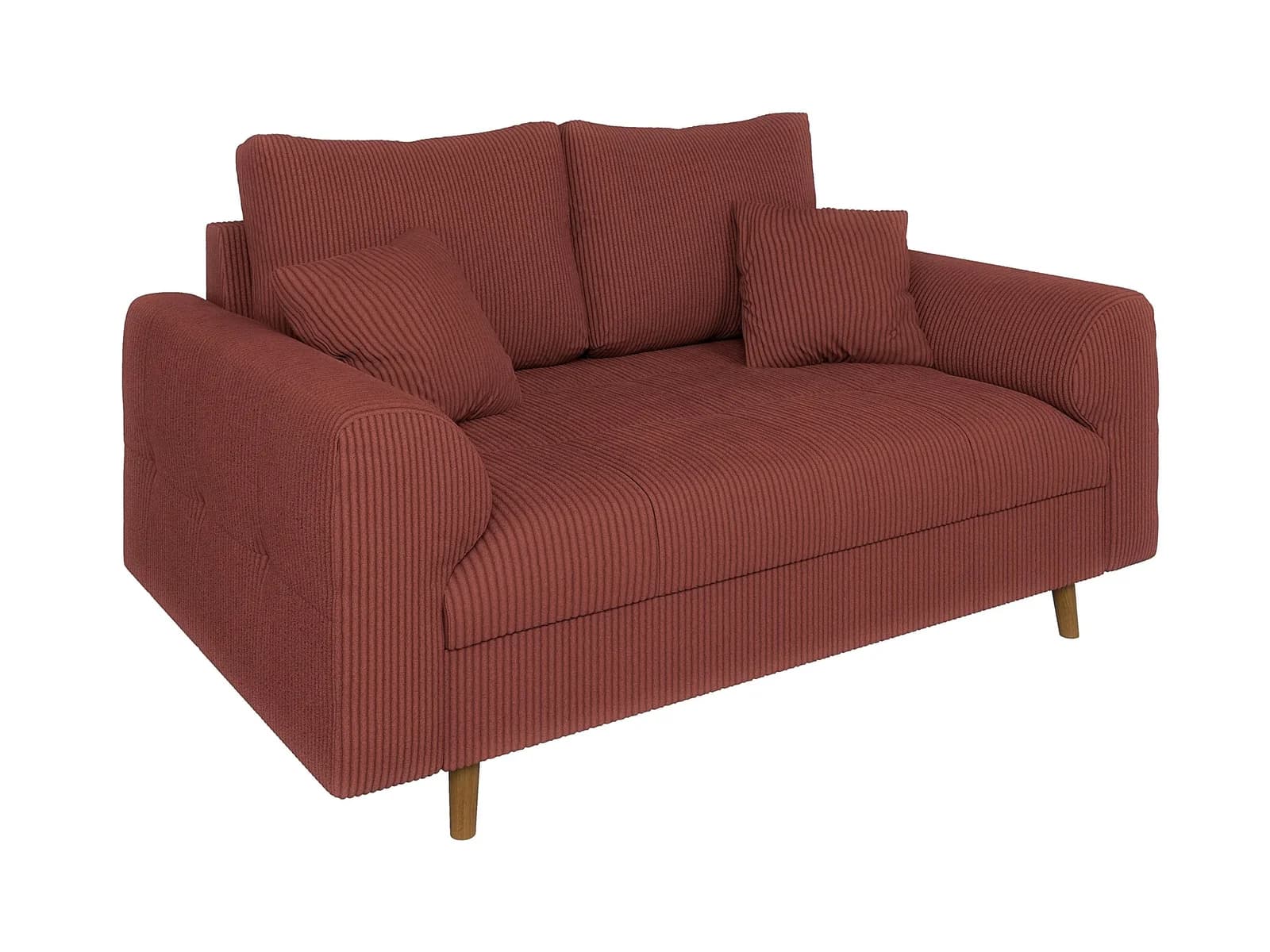 S-Style Möbel 2-Sitzer Sofa Zara Cord Terrakotta Skandinavisch