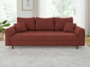 S-Style Möbel Polstergarnitur Zara 3+2+1 Cord-Stoff Braun Holzfüße Bild 3