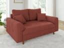 S-Style Möbel Polstergarnitur Zara 3+2+1 Cord-Stoff Braun Holzfüße Bild 4