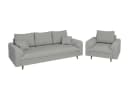 S-Style Möbel Polstergarnitur Zara 3+1 Skandinavisch Cord Grau Bild 1