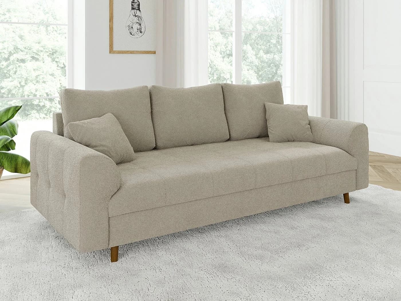 S-Style Möbel Polstergarnitur 3+2+1 Leif Beige Boucle Skandinavisch - Bild 3