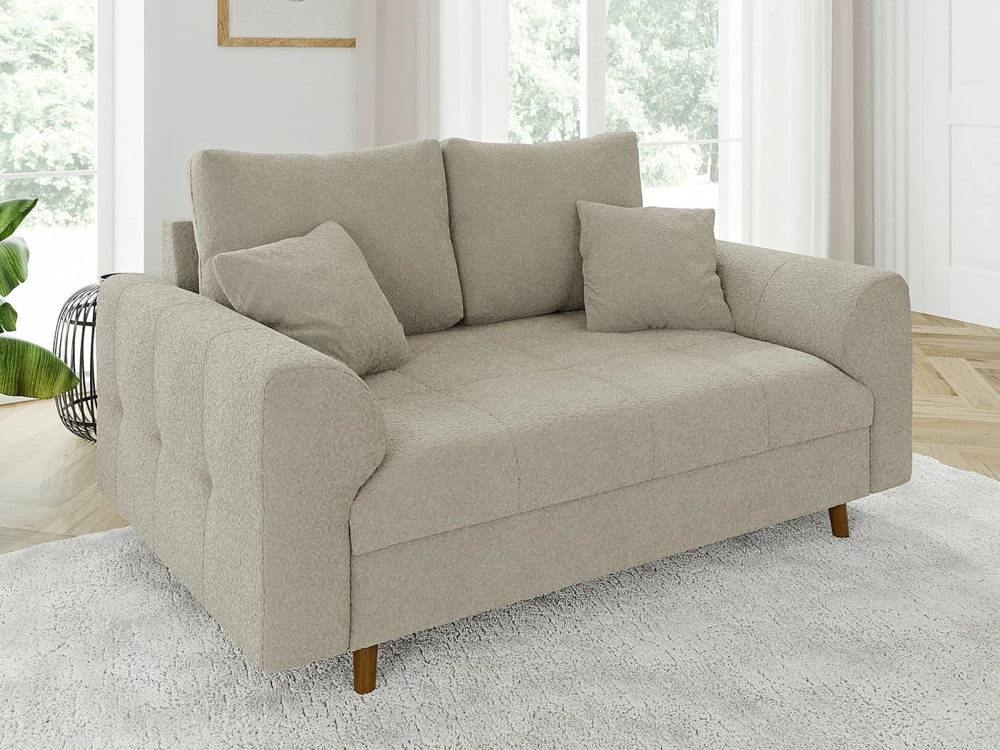 S-Style Möbel Polstergarnitur 3+2+1 Leif Beige Boucle Skandinavisch - Bild 4