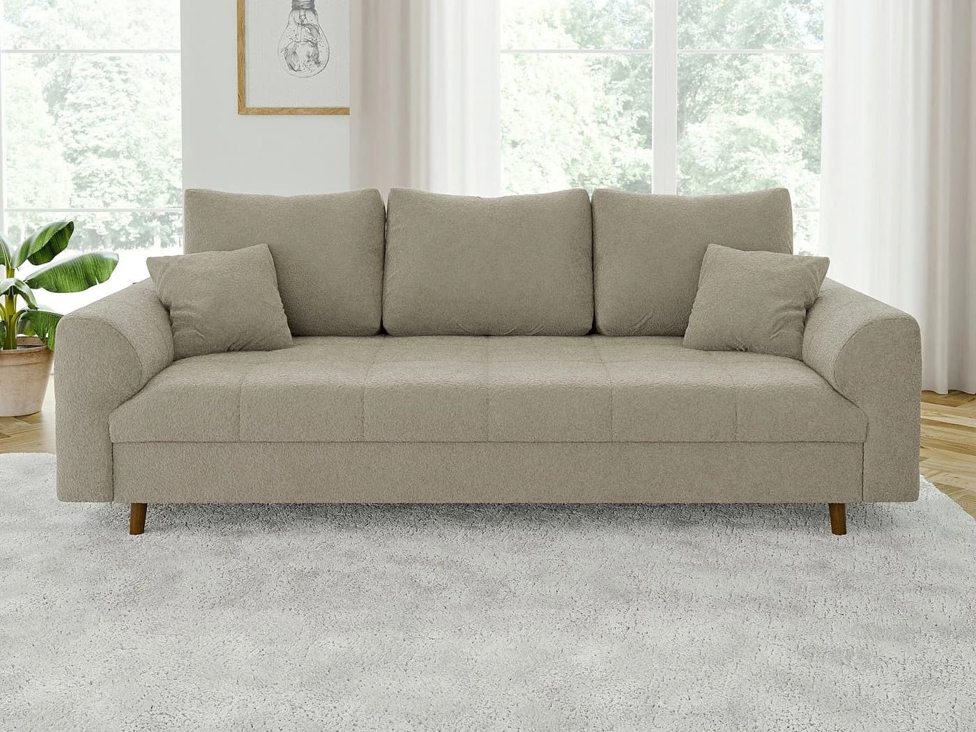 S-Style Möbel Polstergarnitur Leif 3+2 Beige Boucle Skandinavisch - Bild 5