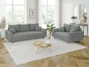 S-Style Möbel Polstergarnitur Leif 3+2 Skandinavisch Boucle Grau Bild 2