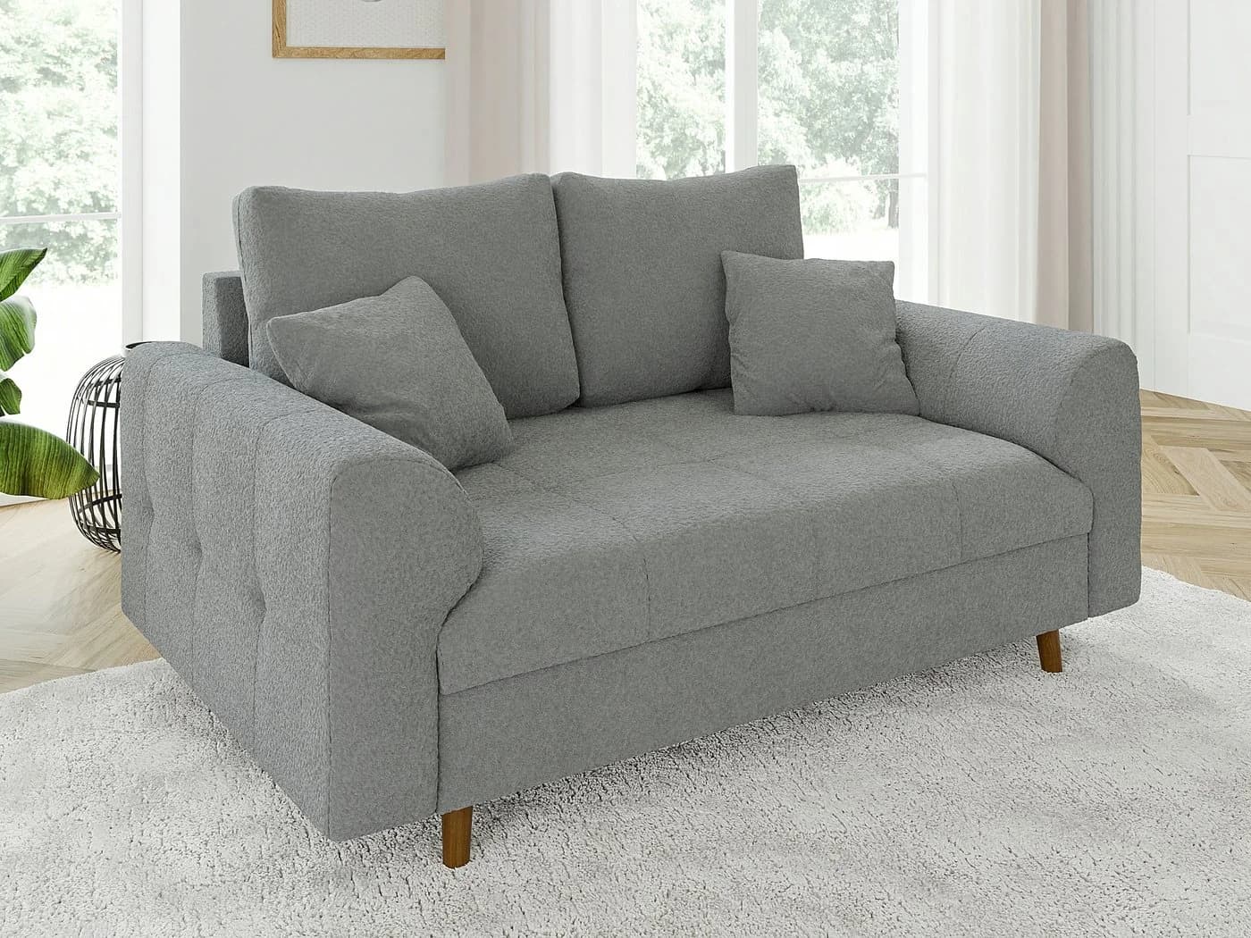 S-Style Möbel Polstergarnitur Leif 3+2 Skandinavisch Boucle Grau - Bild 4