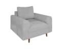 S-Style Möbel Sessel Kristian Grau Chenille Skandinavisch Holzfüße Bild 1