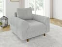 S-Style Möbel Sessel Kristian Grau Chenille Skandinavisch Holzfüße Bild 2