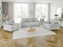 S-Style Möbel Sessel Kristian Grau Chenille Skandinavisch Holzfüße Bild 4