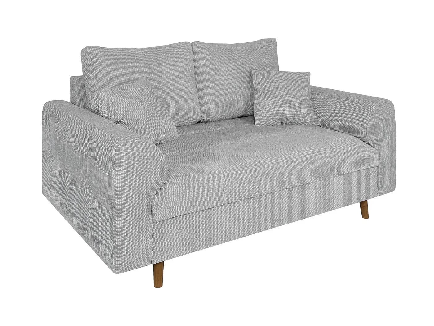 S-Style Möbel 2-Sitzer Sofa Kristian Chenille Grau Braune Holzfüße