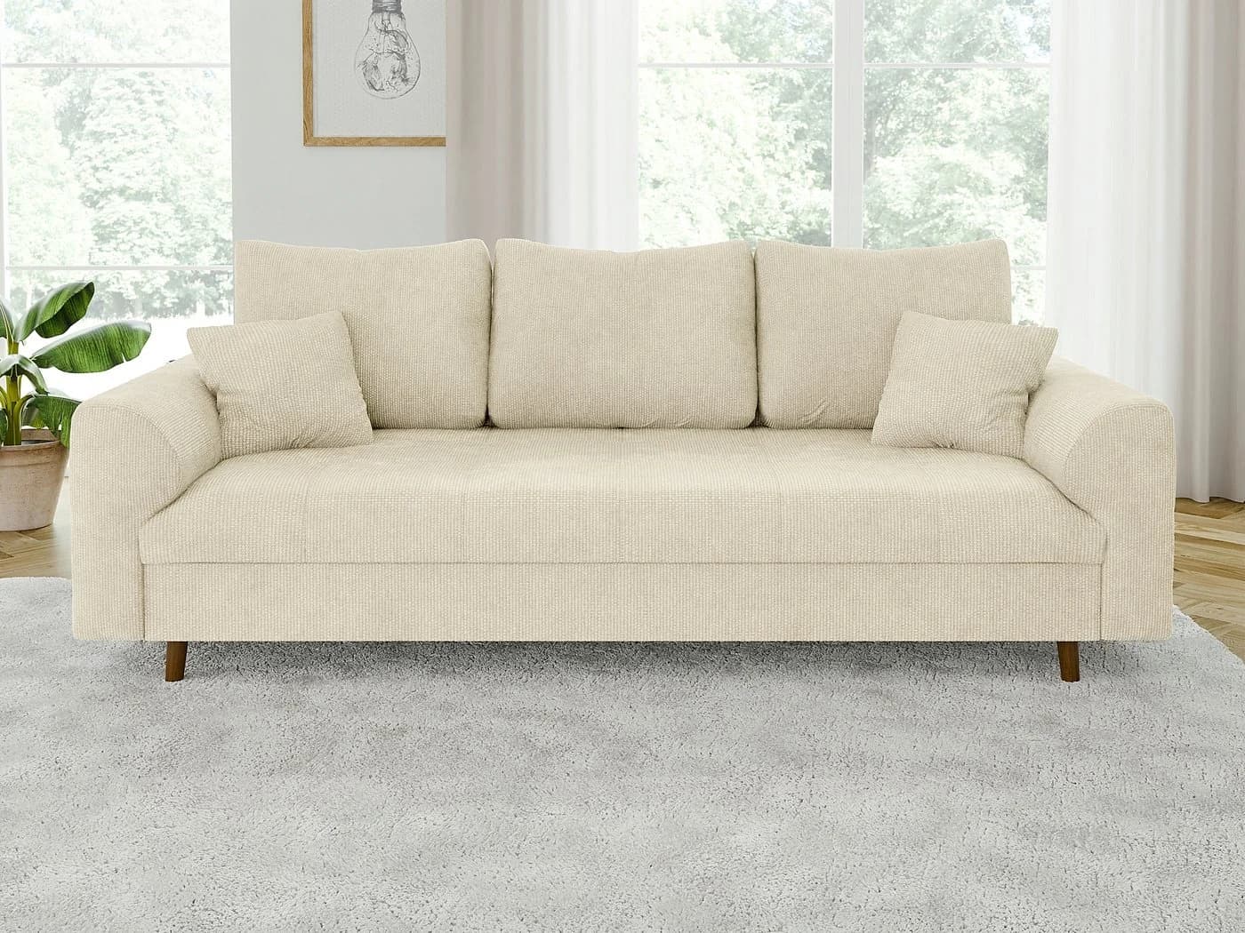 S-Style Möbel Polstergarnitur Kristian 3+2 Beige Chenille Skandinavisch - Bild 5