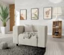 S-Style Möbel Sessel Gustav Beige Cord-Stoff mit Wellenfederung Bild 2