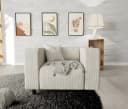 S-Style Möbel Sessel Gustav Beige Cord-Stoff mit Wellenfederung Bild 3