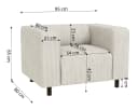 S-Style Möbel Sessel Gustav Beige Cord-Stoff mit Wellenfederung Bild 4
