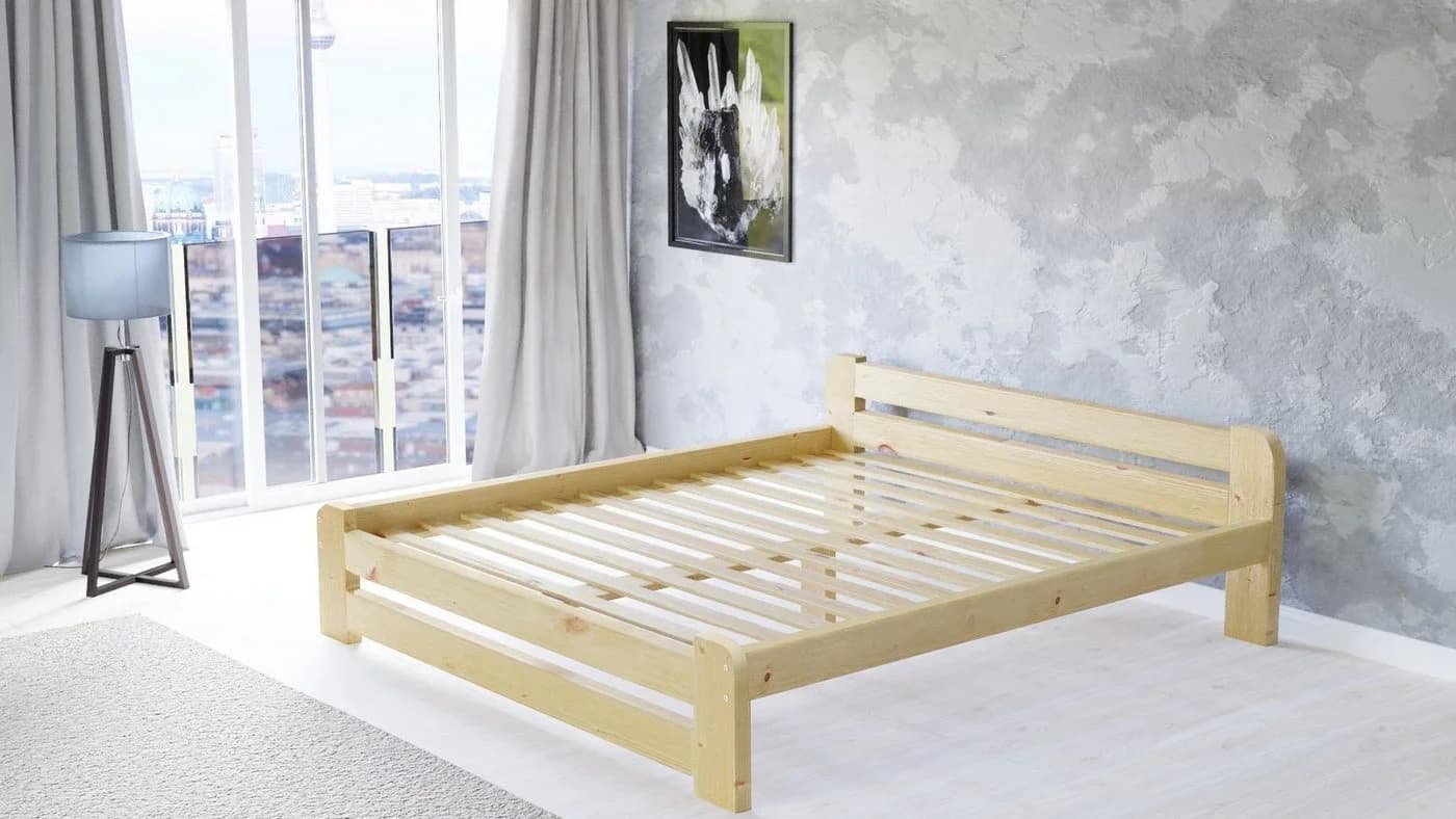Furnify Massives Kiefernbett 160x200 Modern Ohne Matratze - Bild 3
