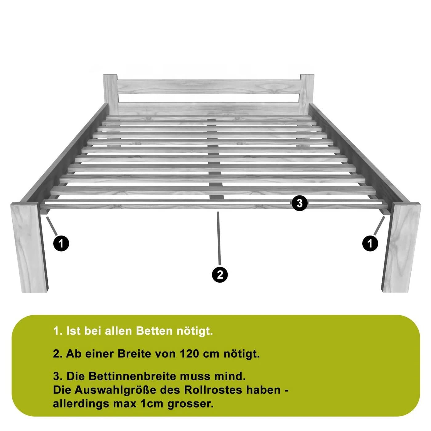 Lattenrost Kiefer Holz Massiv Bett Furnify - Bild 4