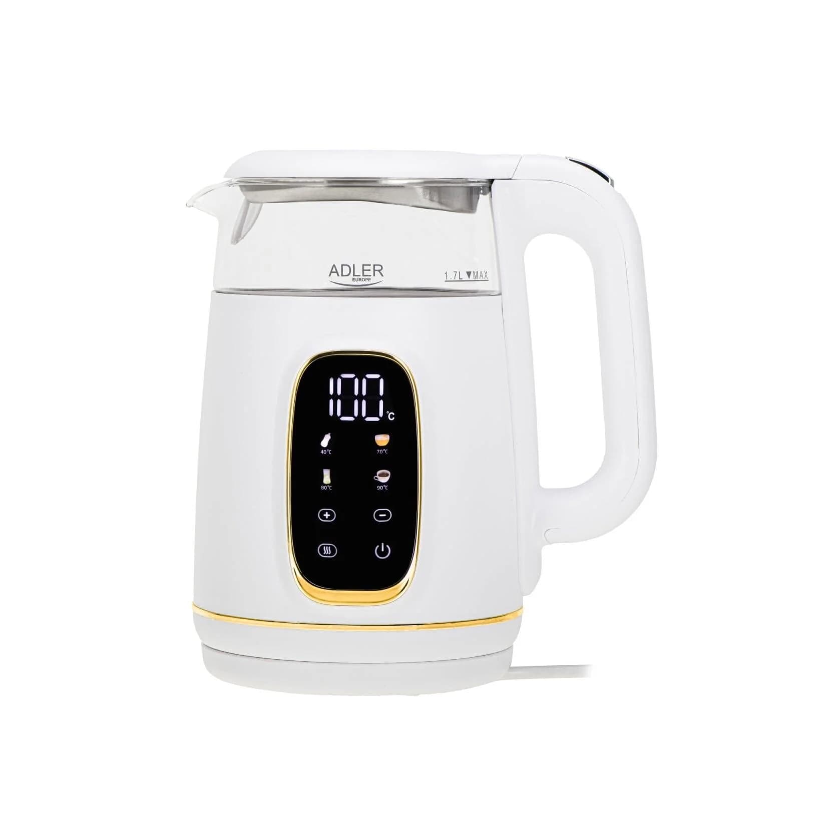 Adler AD 1305 Wasserkocher 2200 W 5 Temperaturstufen 360° Sockel