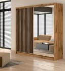 COMBO Schiebetürenschrank 203x215cm Spiegel Wotan Eiche Schwarz Bild 2