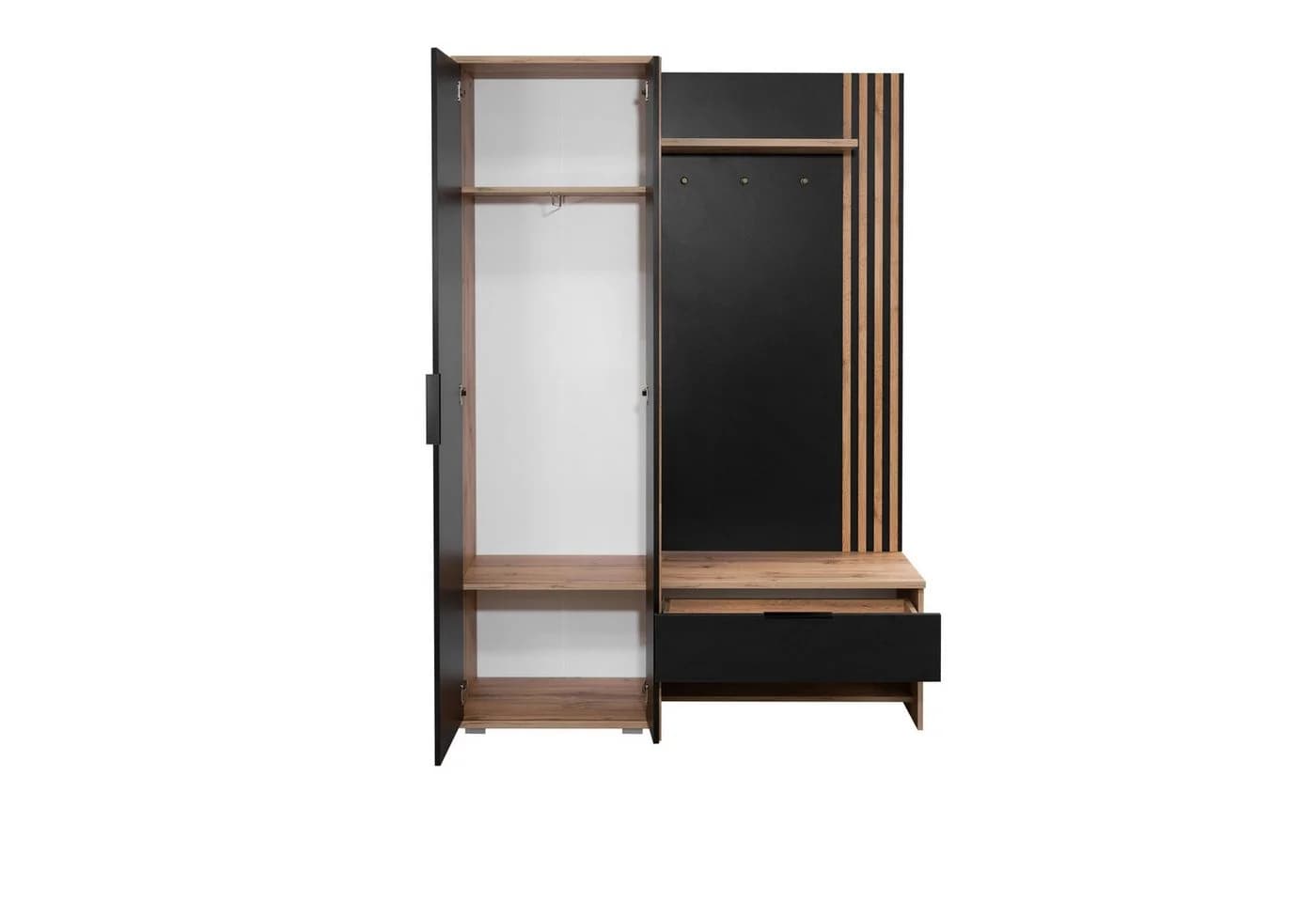 COMBO Kompaktgarderobe 140cm mit Sitzbank, Schublade & Haken - Bild 3