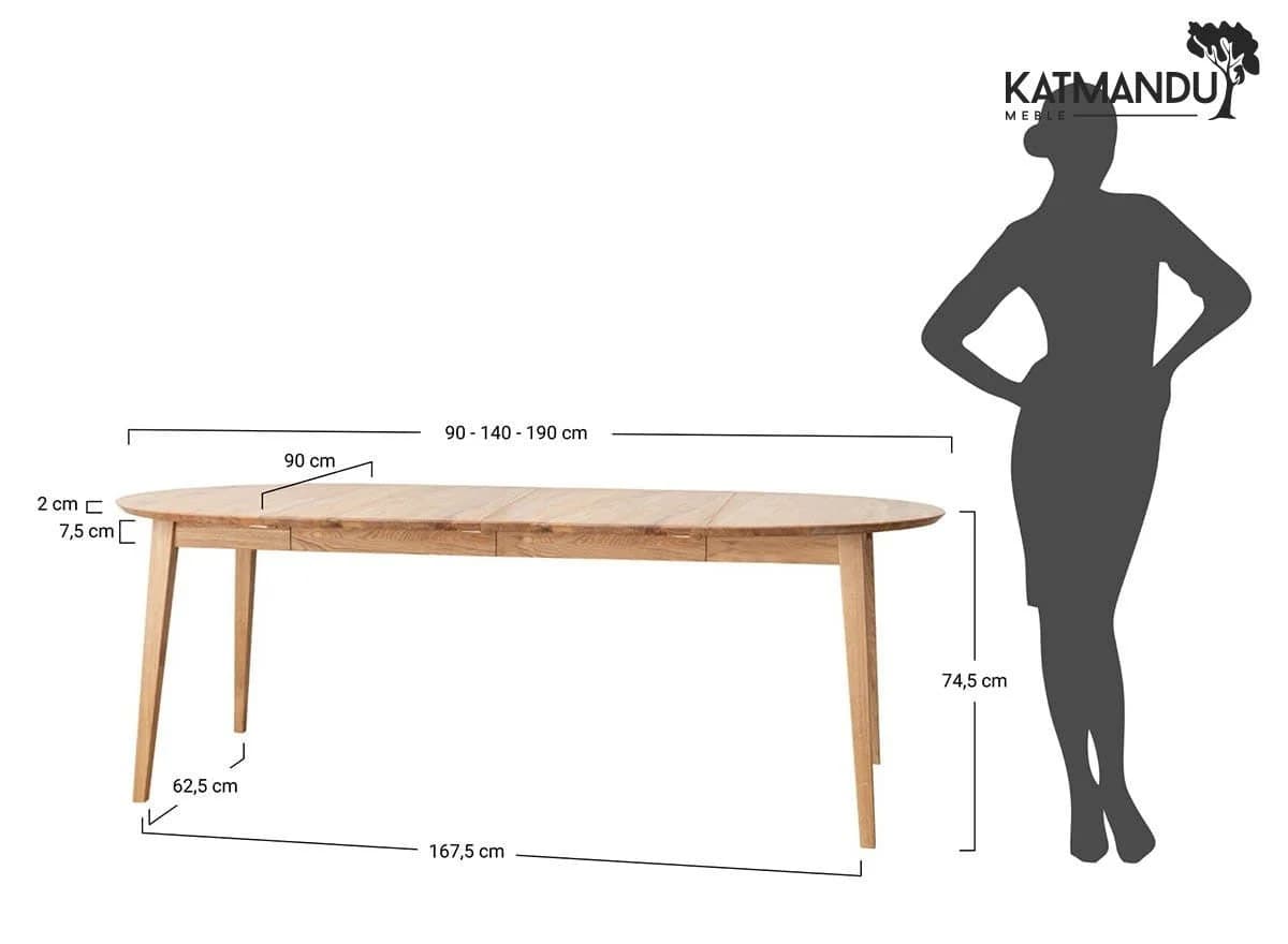 Katmandu Orbetello Esstisch Eiche ausziehbar 90-190 cm