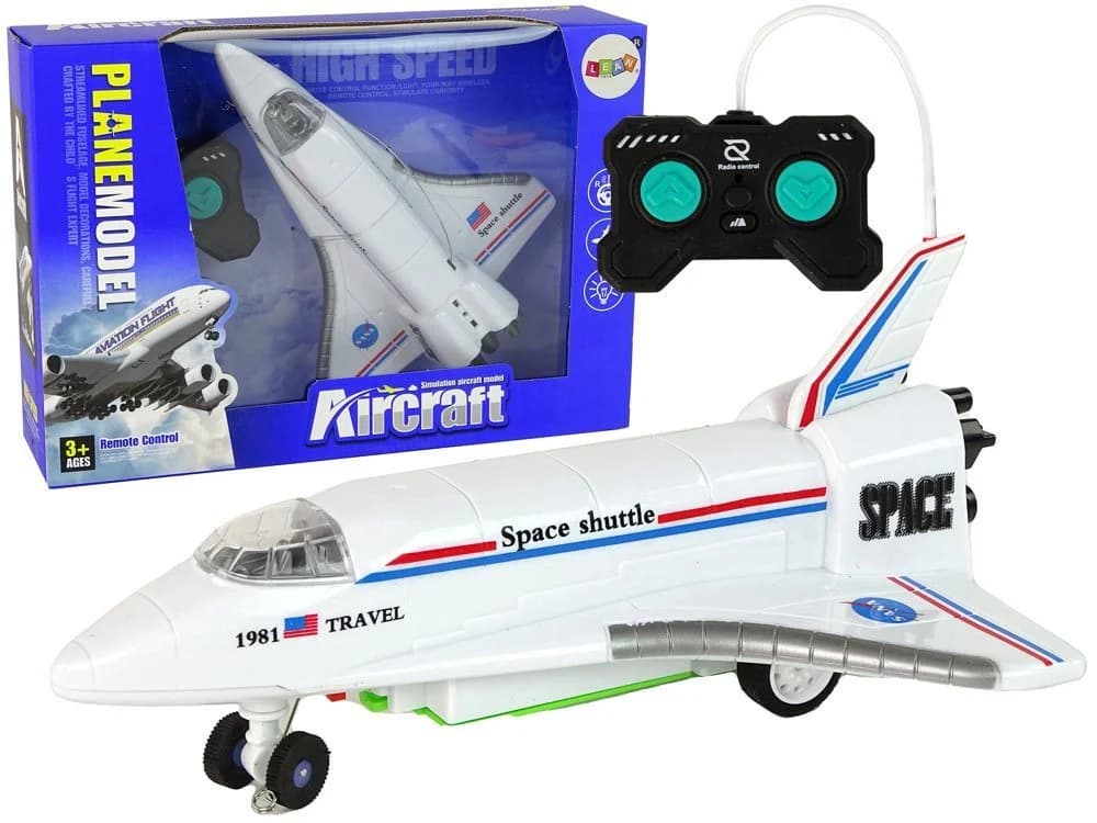 LEAN TOYS Spielzeug-Flugzeug Weiß Ferngesteuert mit Fernbedienung