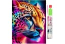 LA CUTE Malen nach Zahlen 5D Diamant Mosaik Stickerei 5D Leuchtender Gepard 30x40cm Bild 2