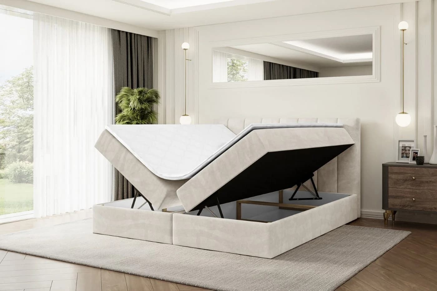 ALTDECOR Boxbett OTTA mit Topper und Bettkästen Beige - Bild 3