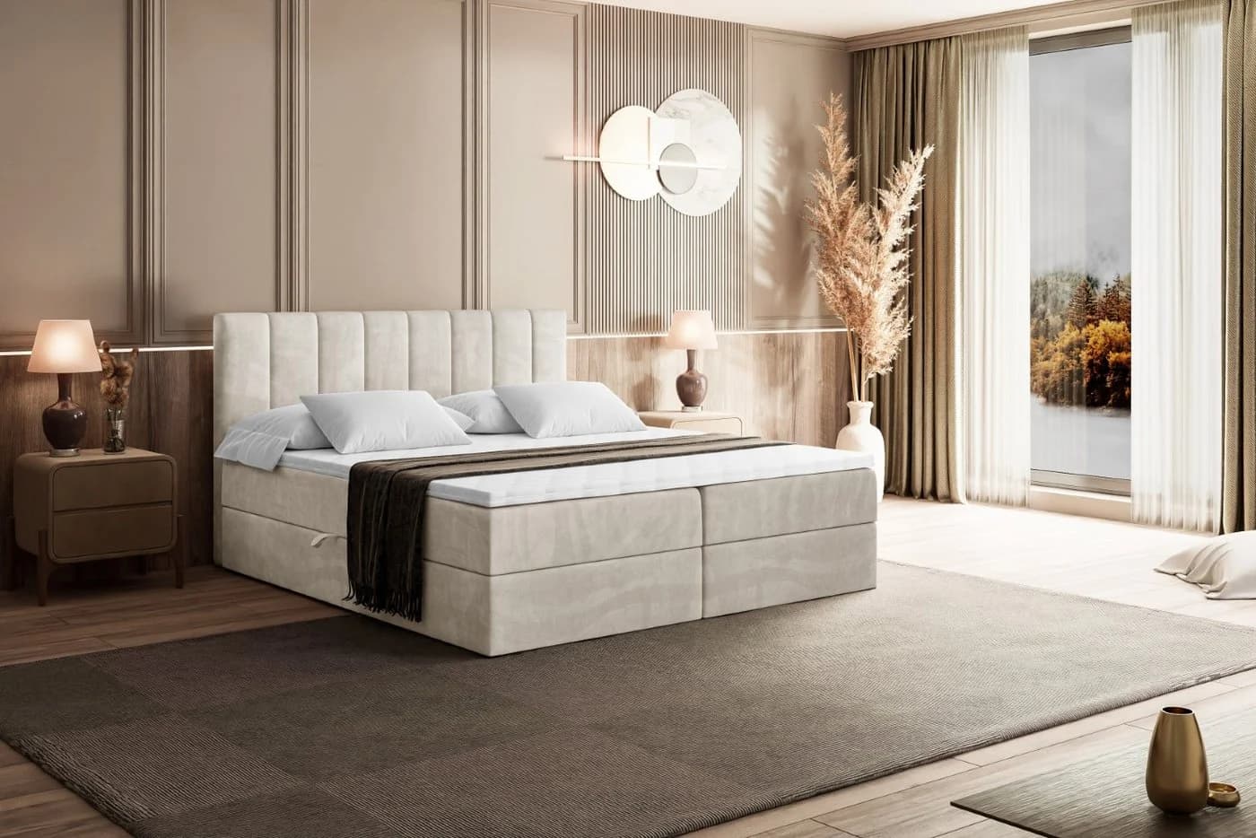 ALTDECOR Boxbett OTTA mit Topper und Bettkästen Beige - Bild 4