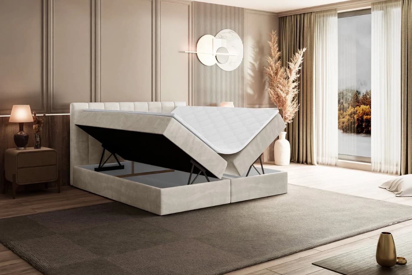 ALTDECOR Boxbett OTTA mit Topper und Bettkästen Beige - Bild 5