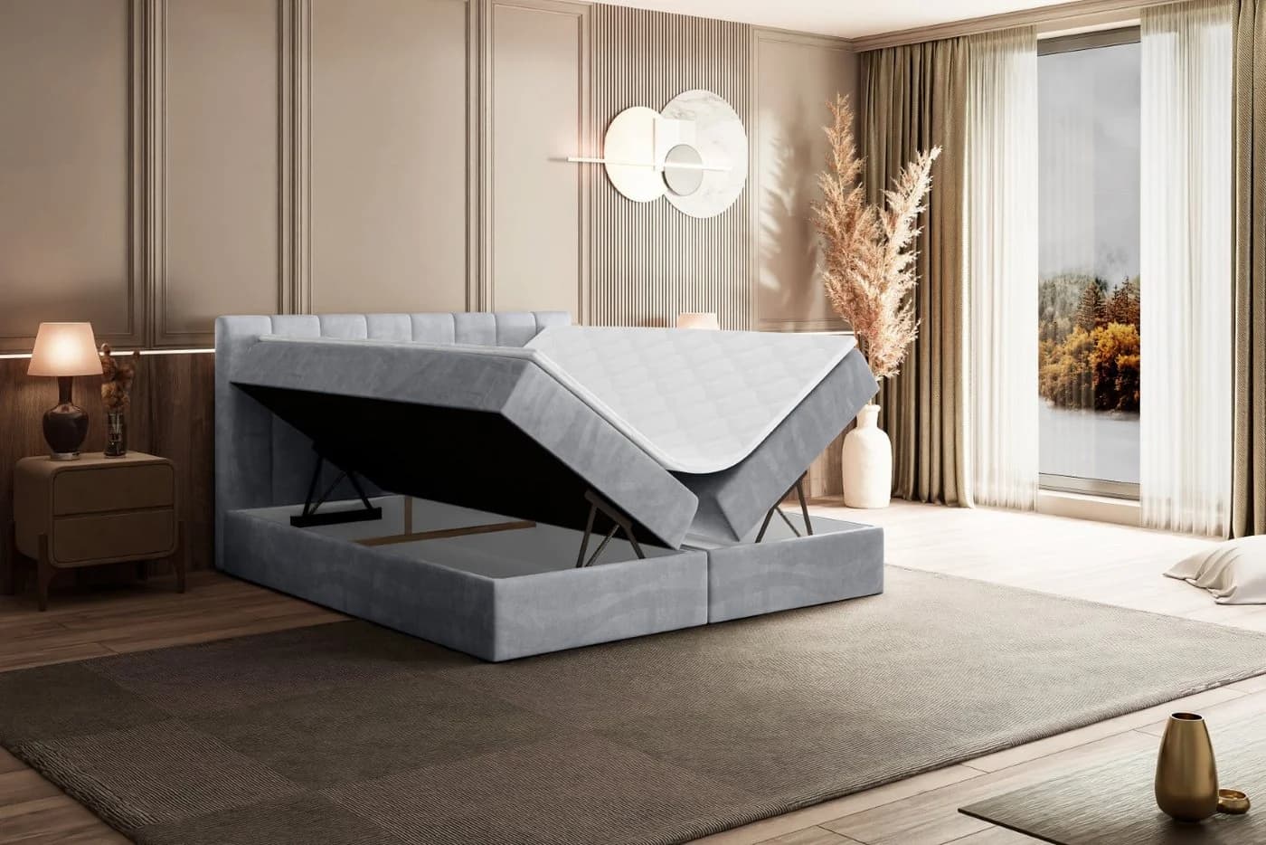 ALTDECOR Boxbett OTTA Grau Monolith mit Matratzenwahl und Topper - Bild 5