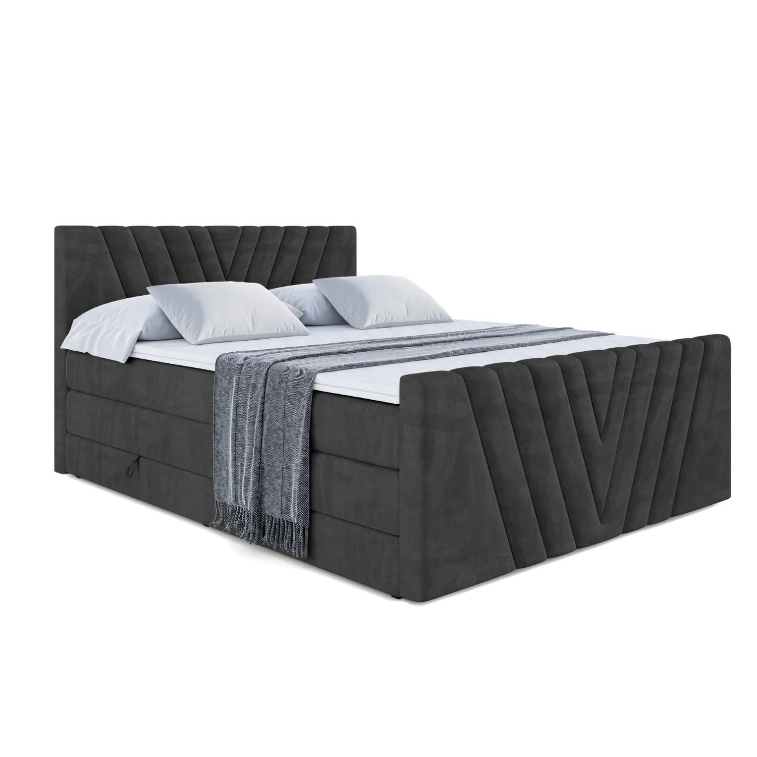 BOXSPRINGBETT ERNINA-Z KING Schwarz 200x200 H3/H4