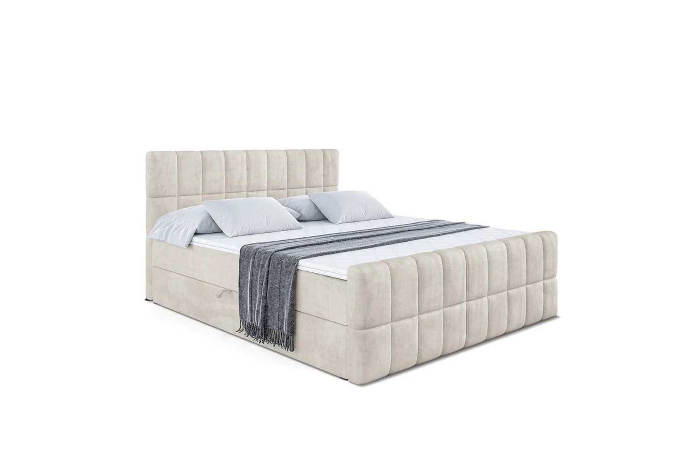 ALTDECOR Boxspringbett Miami-Z mit Topper und Fußteil