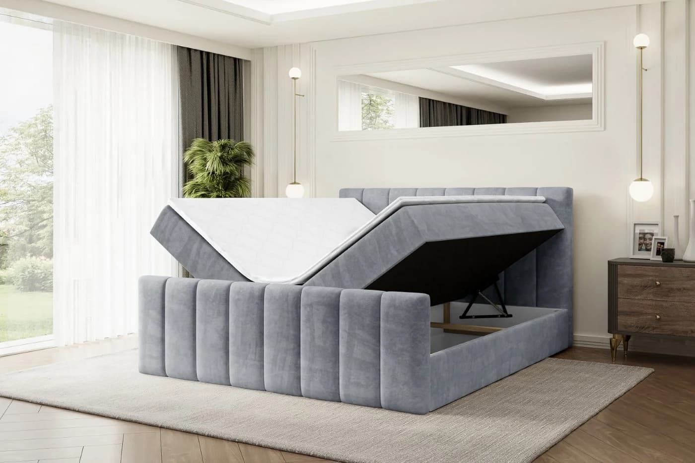 ALTDECOR Boxbett OTTA-Z Grau mit Bettkästen und Topper - Bild 3