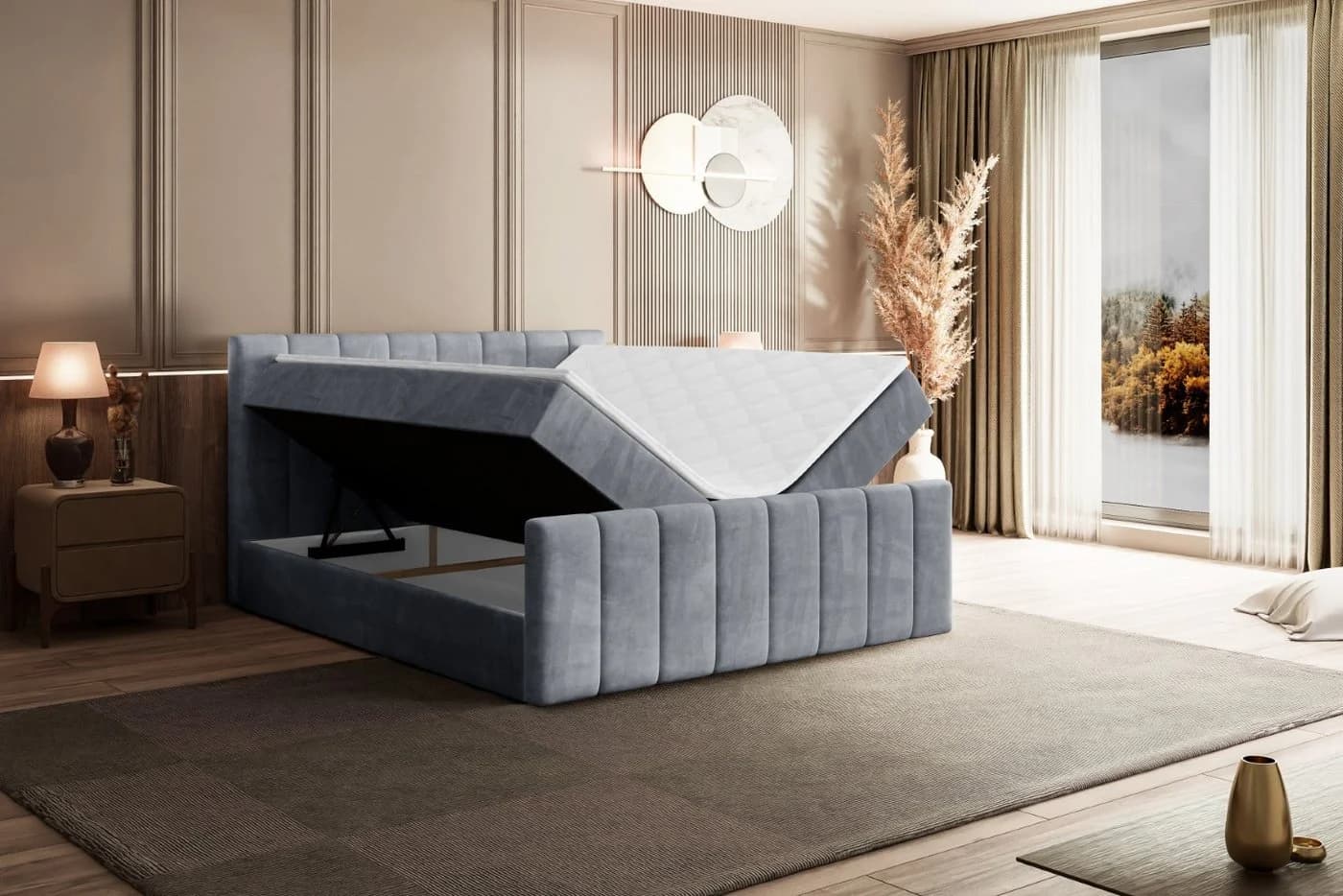ALTDECOR Boxbett OTTA-Z Grau mit Bettkästen und Topper - Bild 5