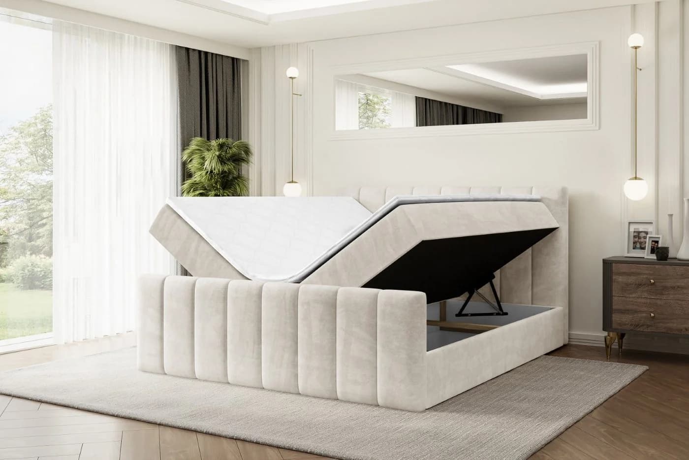 ALTDECOR Boxbett OTTA-Z mit Topper und Bettkasten Beige - Bild 3