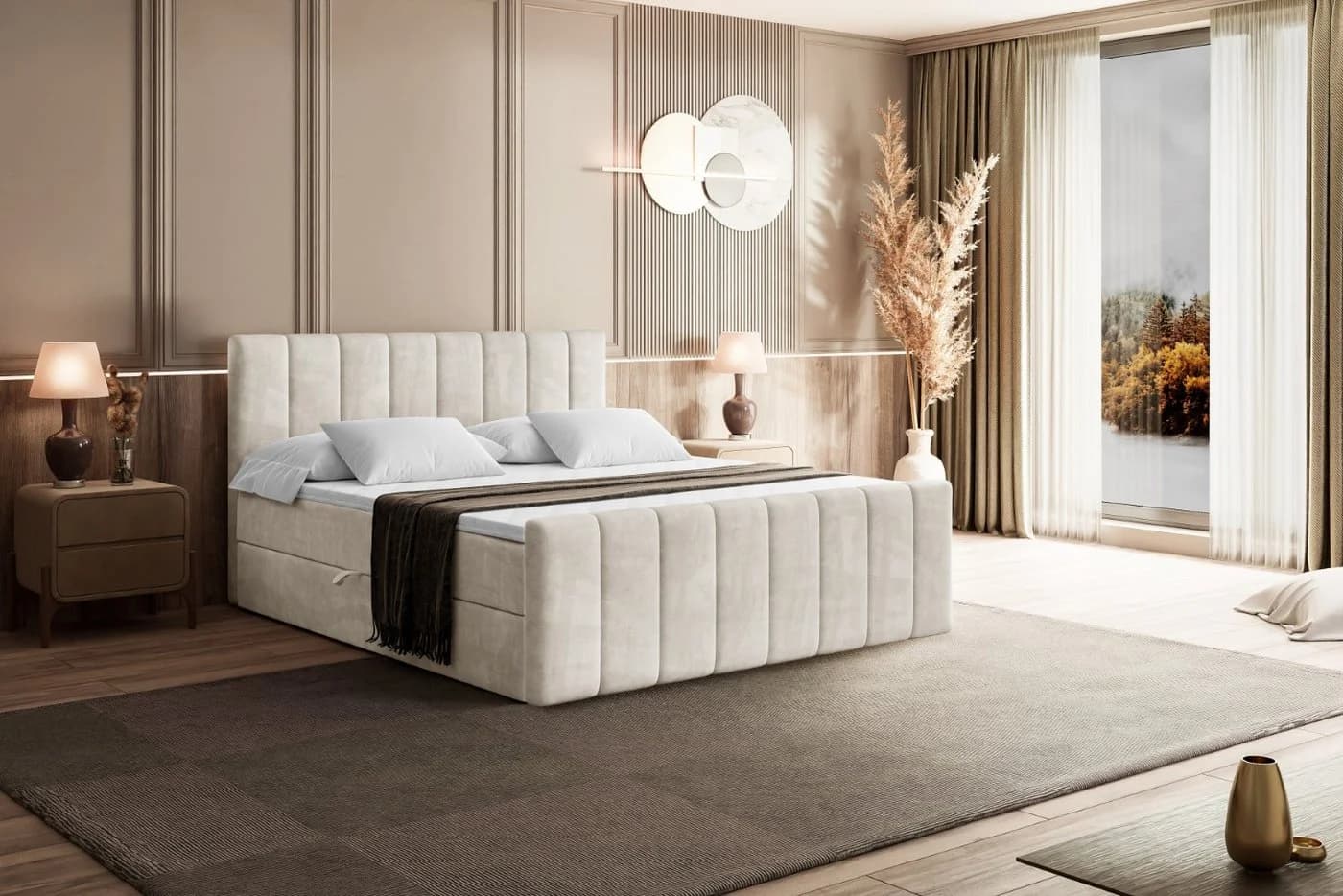 ALTDECOR Boxbett OTTA-Z mit Topper und Bettkasten Beige - Bild 4